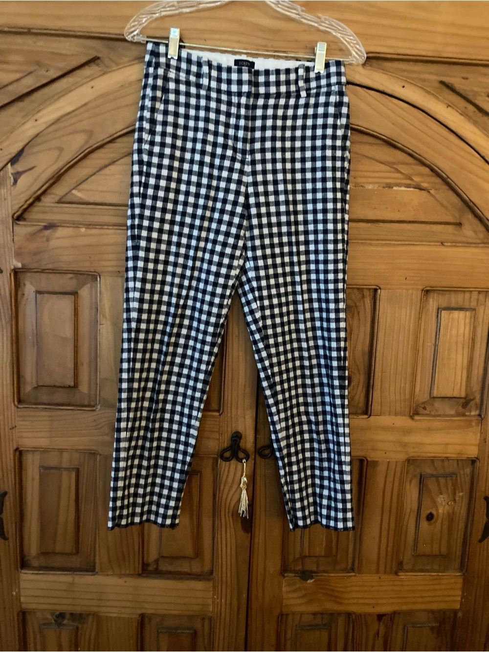 J Crew Checkered  Cropped Pants 0